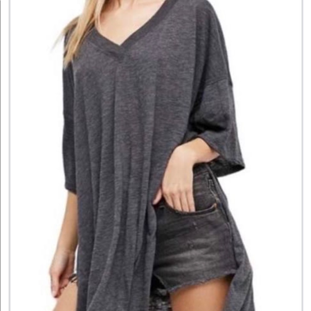 Free People Oversized City Slicker V-Neck Tunic